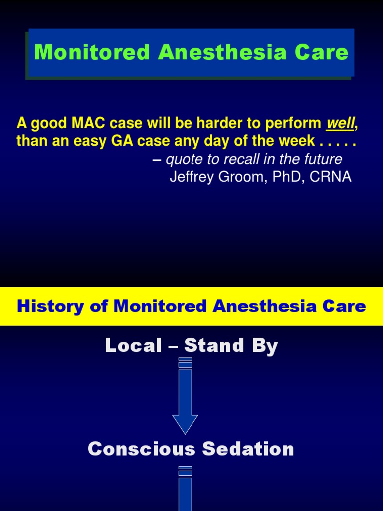 Monitored Anesthesia Care Notes Jag2007 PDF Anesthesia Health