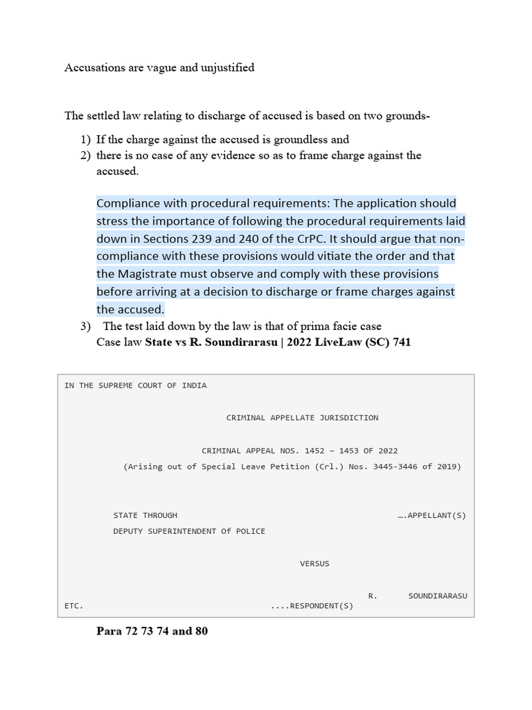 Discharge Application Format in CrPC | PDF