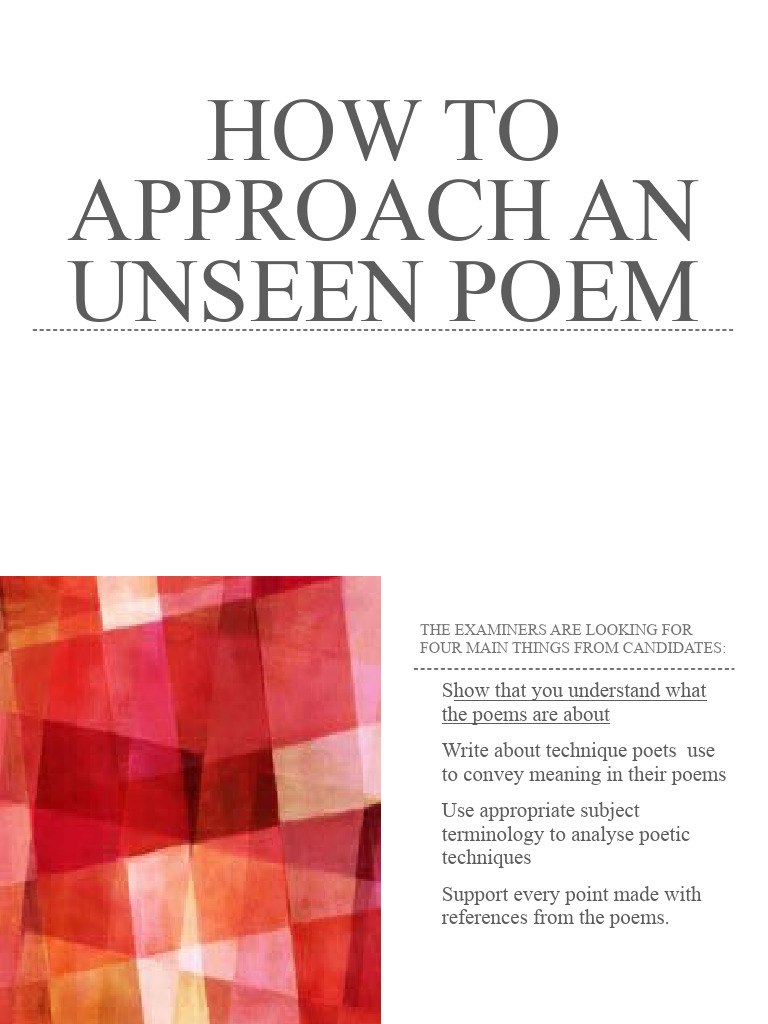 Presentation Unseen Poetry | PDF | Poetry