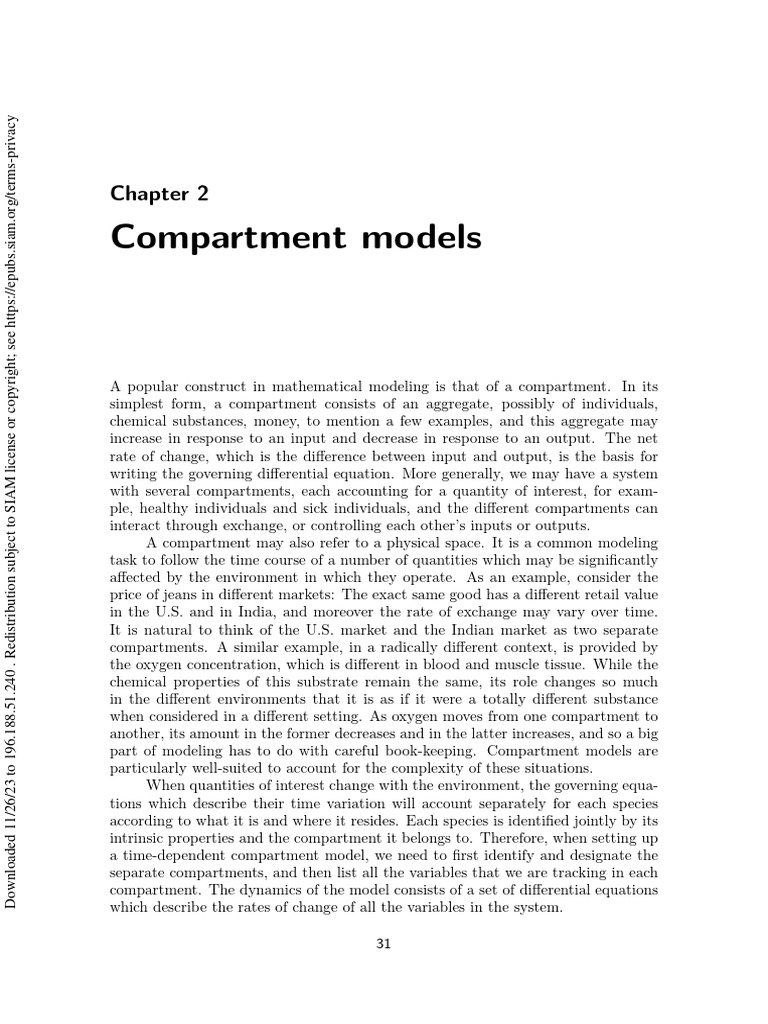 Compartmental Modeling | PDF | Function (Mathematics) | Variable ...