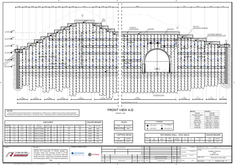 Front View A-D: SCALE 1:100 | PDF | Deep Foundation | Building Materials