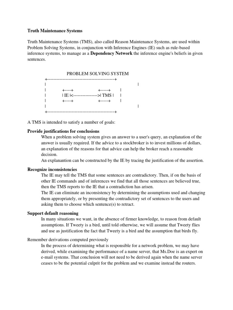 Understanding Truth Maintenance Systems | PDF | Logic | Epistemology