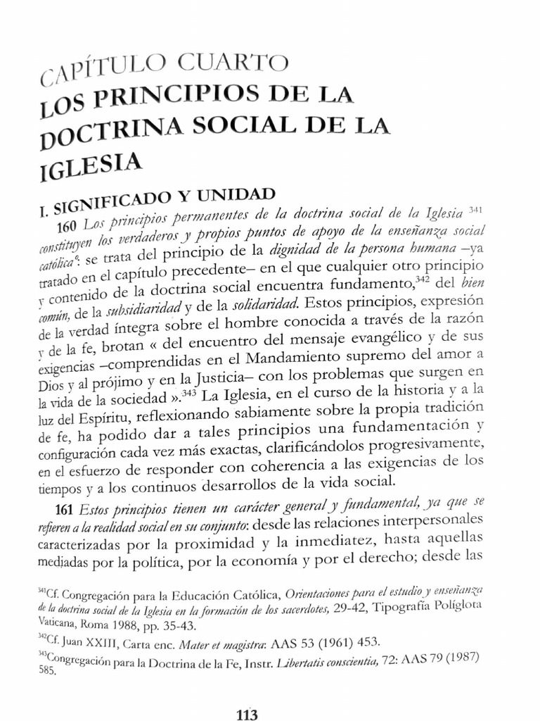 Cap. 4to Los Principios de La Doctrina Social de La Iglesia | PDF