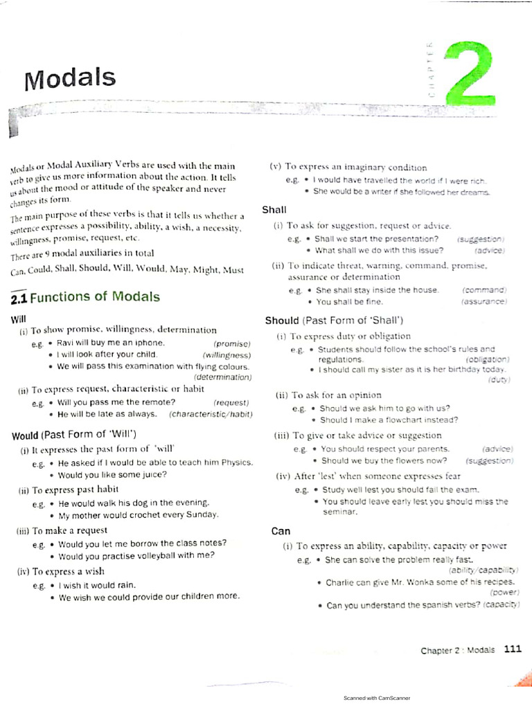 Modals Grammer Pdf Pdf