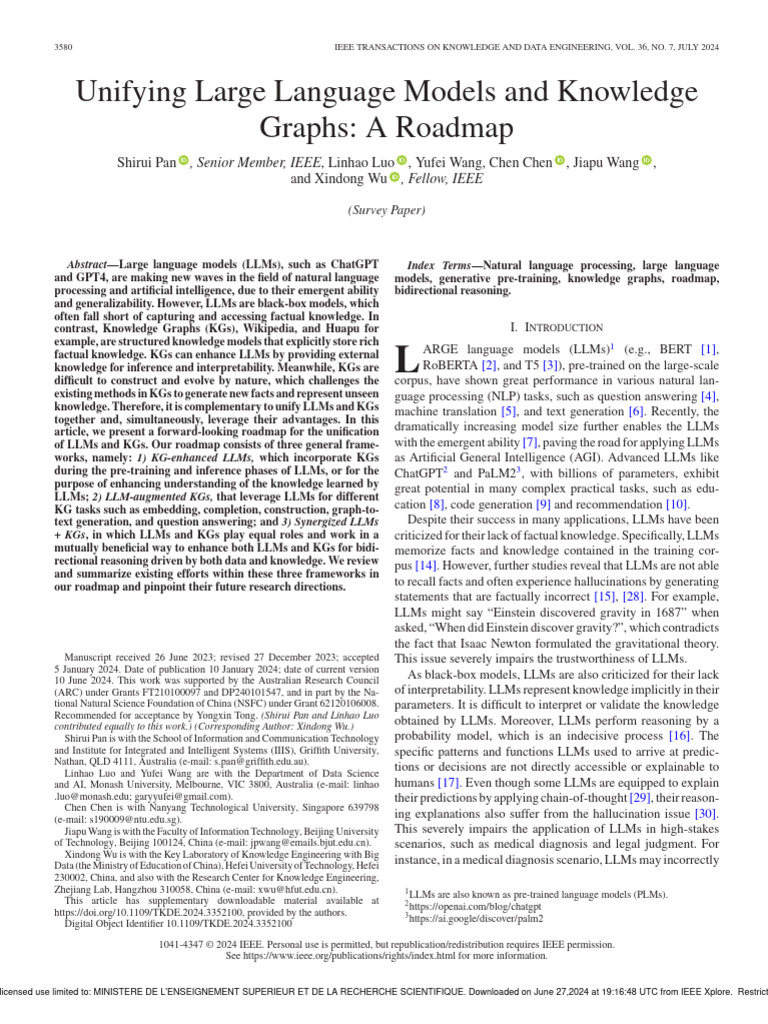 Unifying Large Language Models and Knowledge Graphs A Roadmap | PDF ...