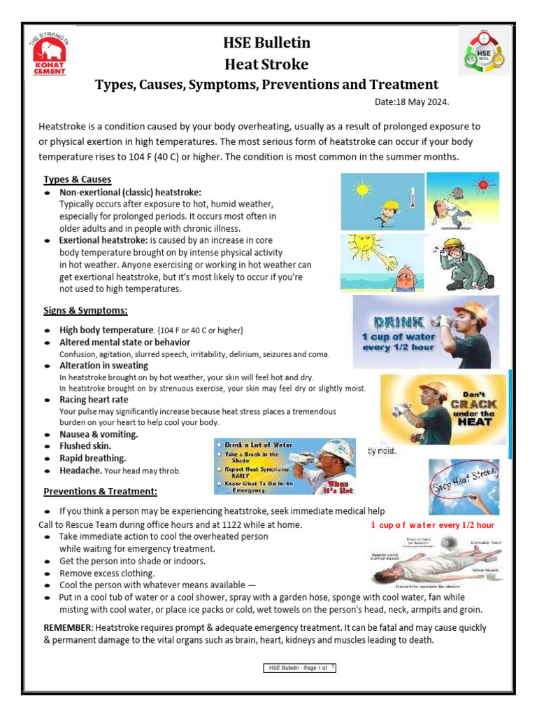 Bulletin - Heat Stroke | PDF | Hyperthermia | Human Diseases And Disorders