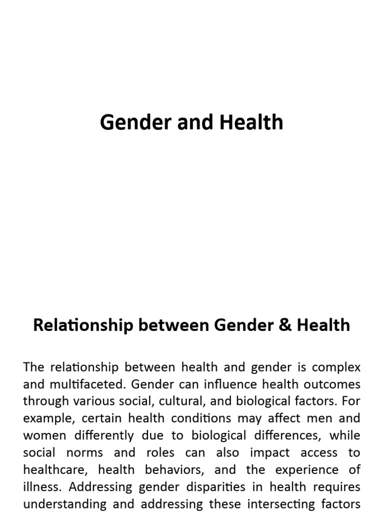 Gender Disparities in Women's Health | PDF | Maternal Death | Health Equity