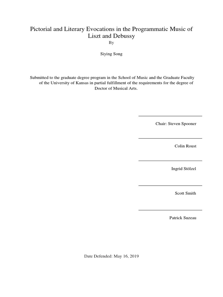 Programmatic Music in Liszt and Debussy | PDF | Franz Liszt | Piano
