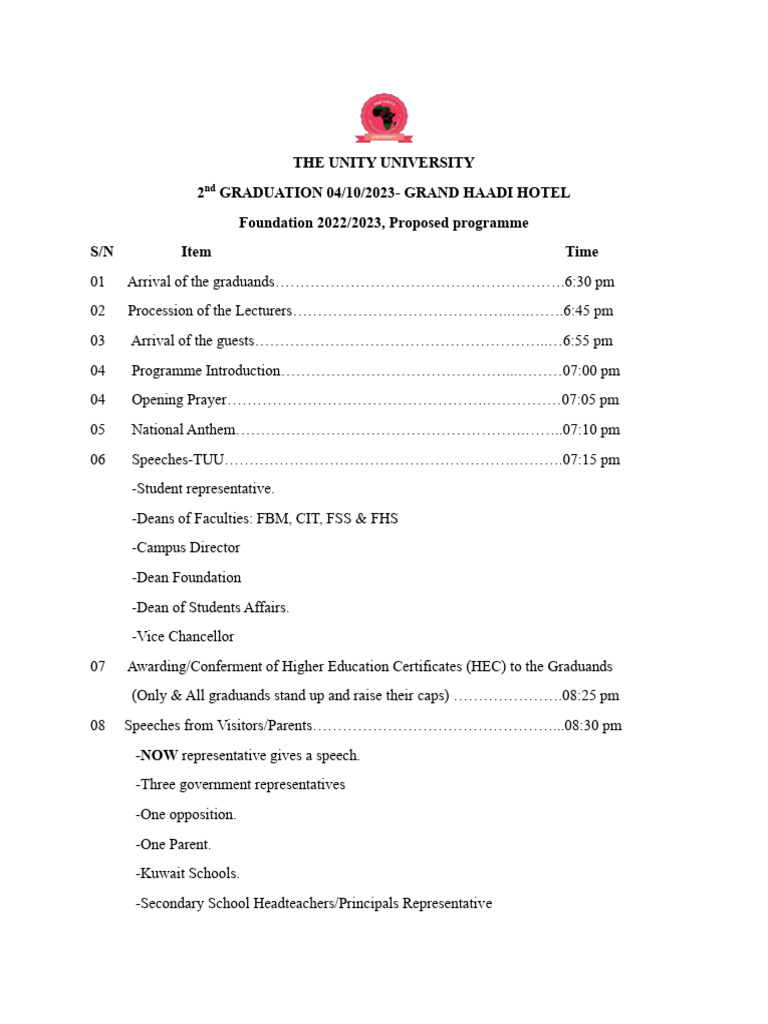 Graduation Programme | PDF