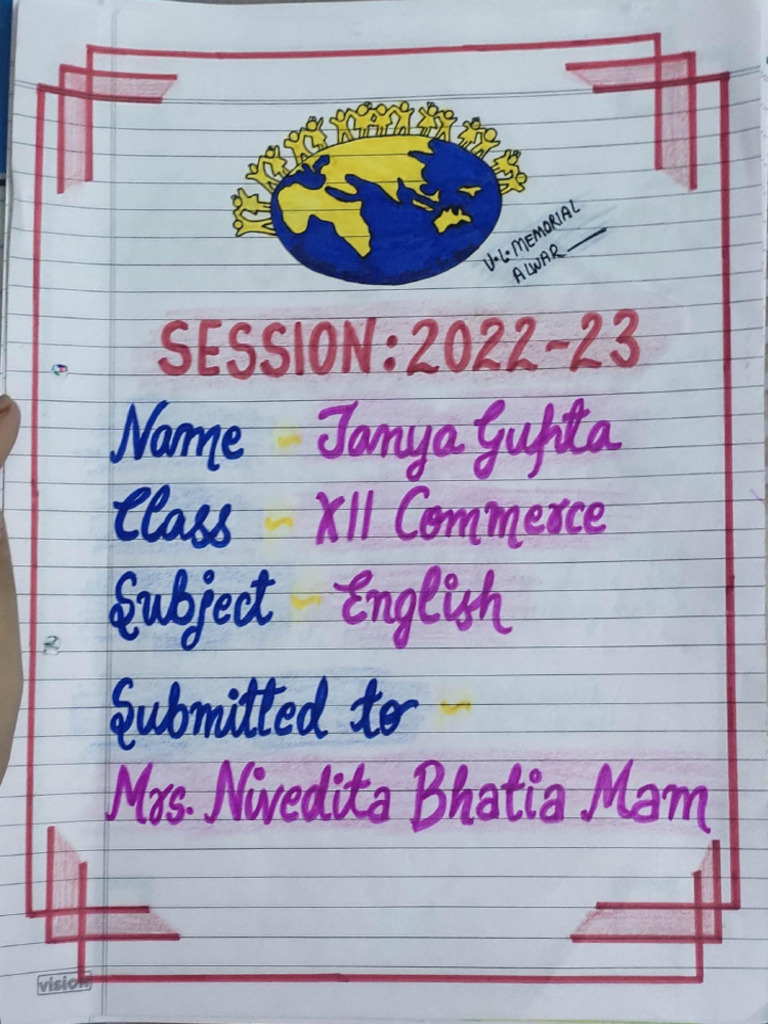 Class12 English Project PDF