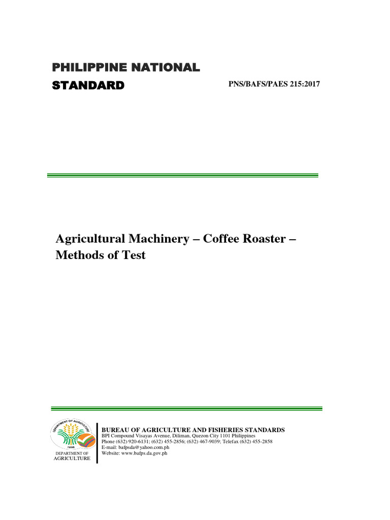 Coffee Roaster Testing Standards PNS/BAFS | PDF | Coffee ...