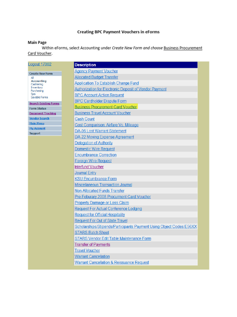 BPC Payment Voucher Creation Guide | PDF | Voucher | Invoice