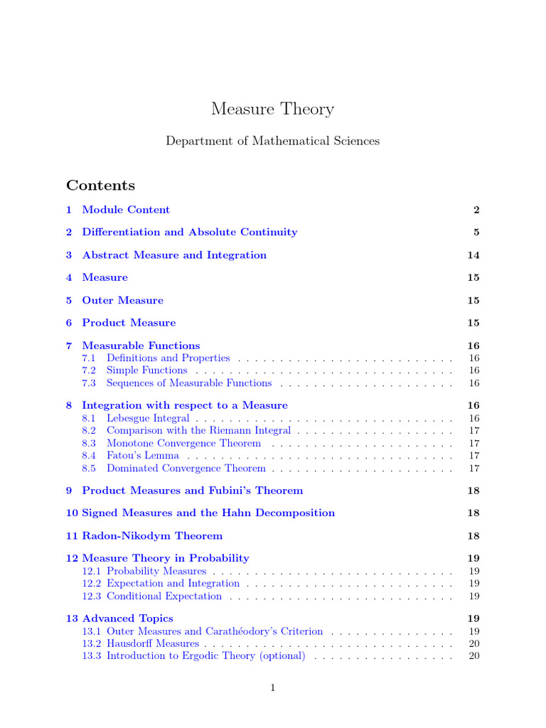 Comprehensive Guide to Measure Theory | PDF | Measure (Mathematics ...