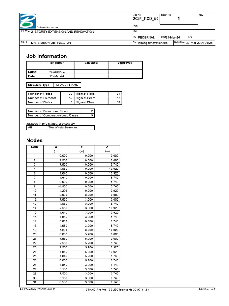 2-Storey Extension Structural Analysis | PDF | Civil Engineering ...