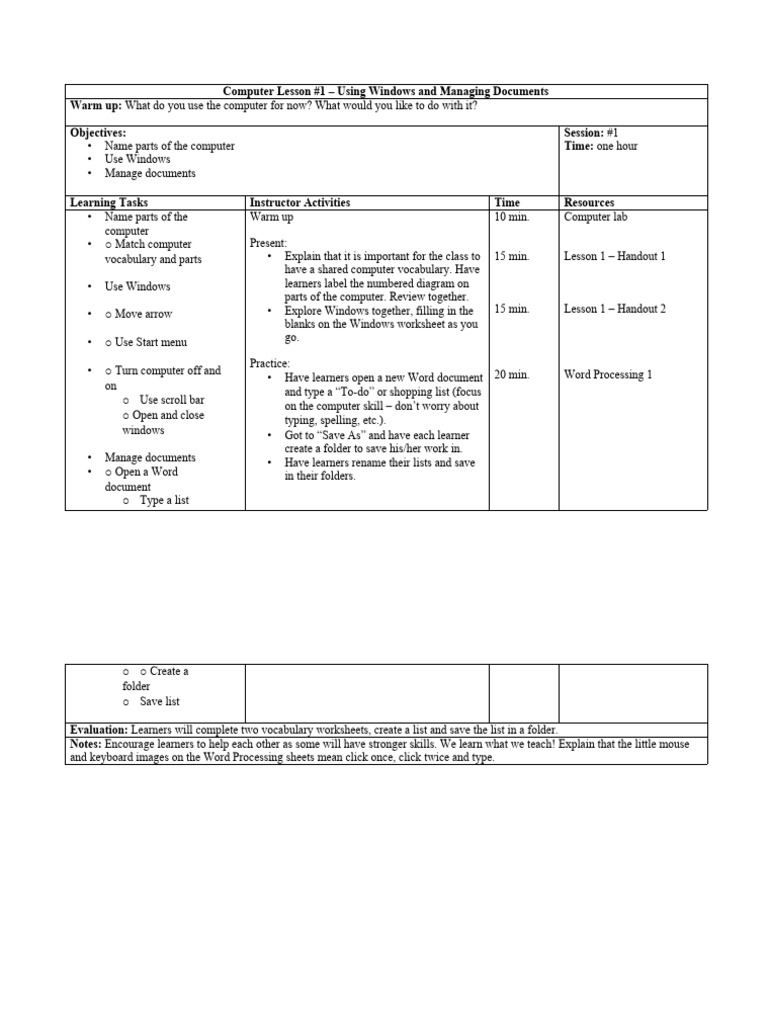 year 6 computing lesson plan | Download Free PDF | Learning | Computer ...