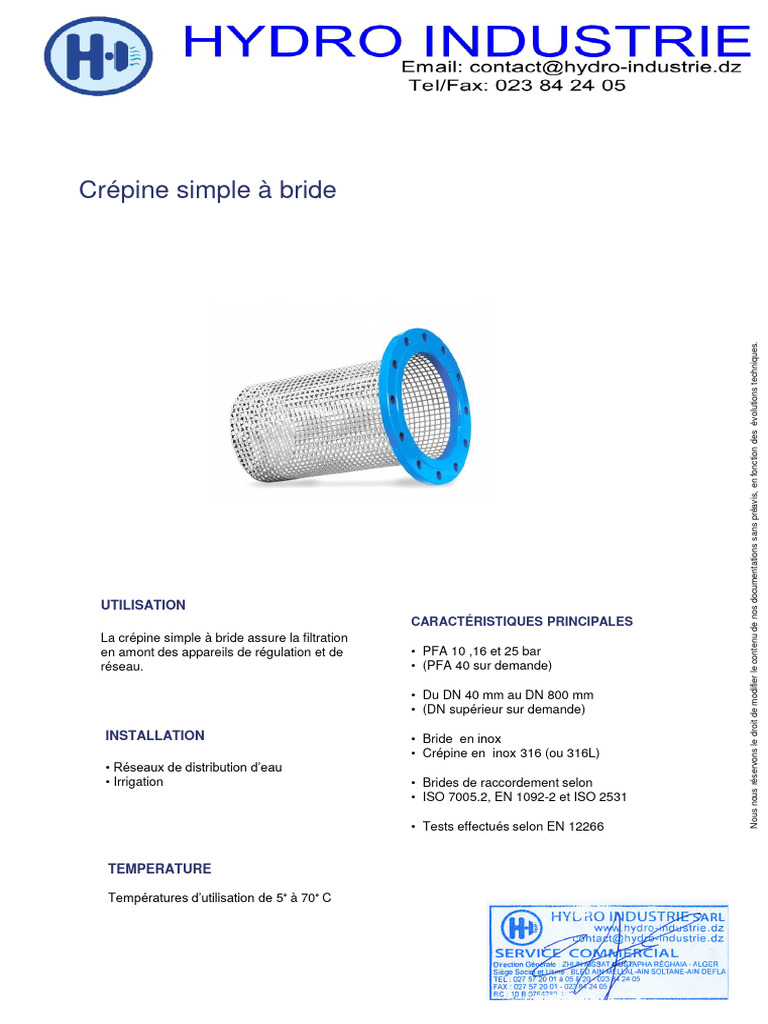 Cr pine Simple Bride En Inox 316 PDF
