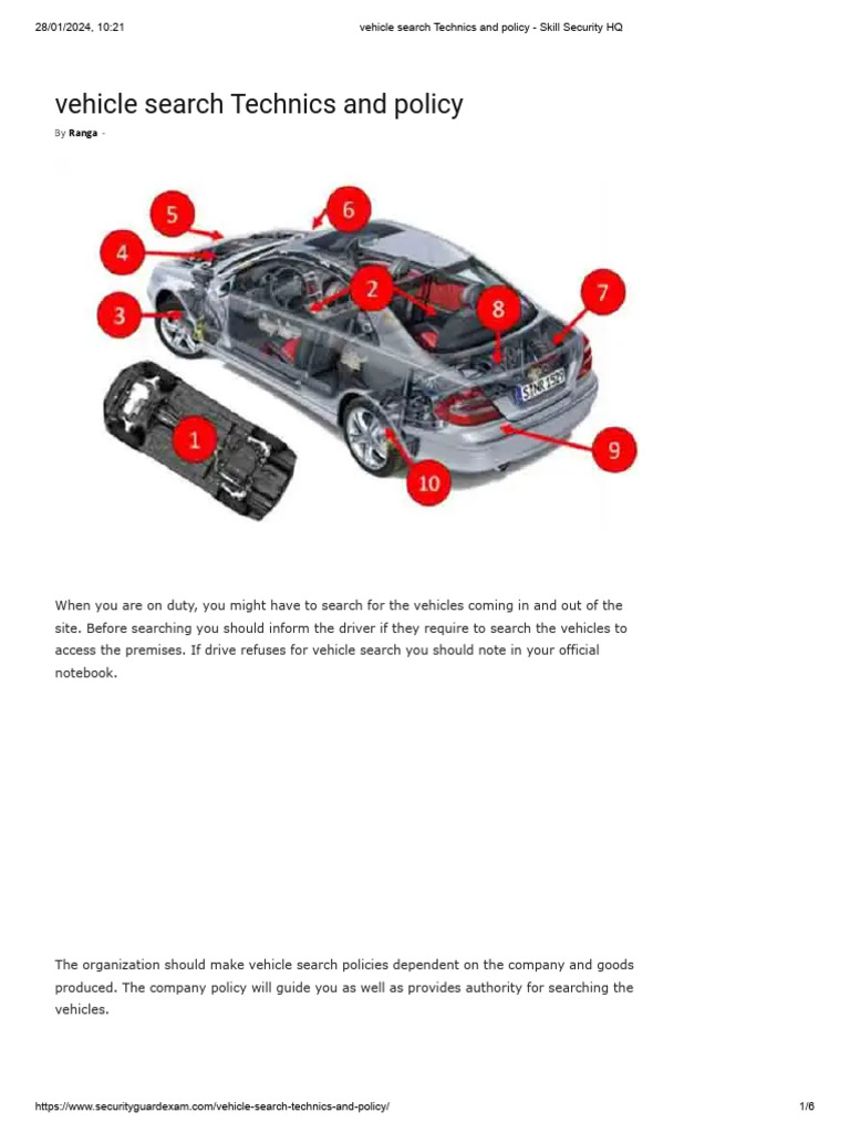 Vehicle Search Technics and Policy - Skill Security HQ | PDF | Policy ...