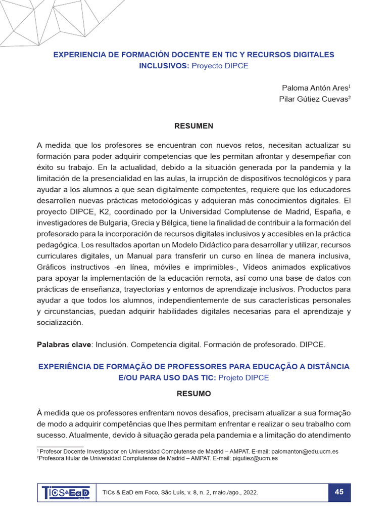 Formación Docente en TIC Inclusivas: DIPCE | PDF | Enseñando | Aprendizaje