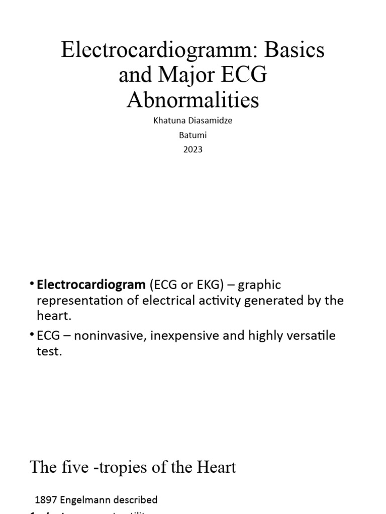 ECG Basics and Abnormalities Guide | PDF | Electrocardiography ...