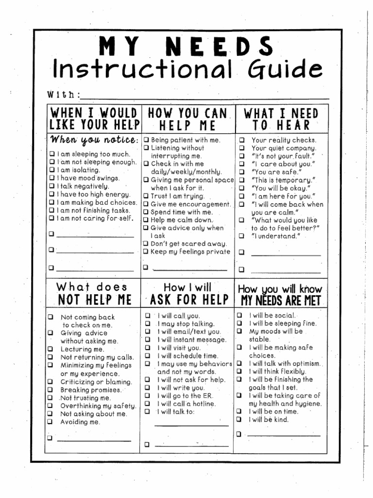My Needs Instructional Guide PDF