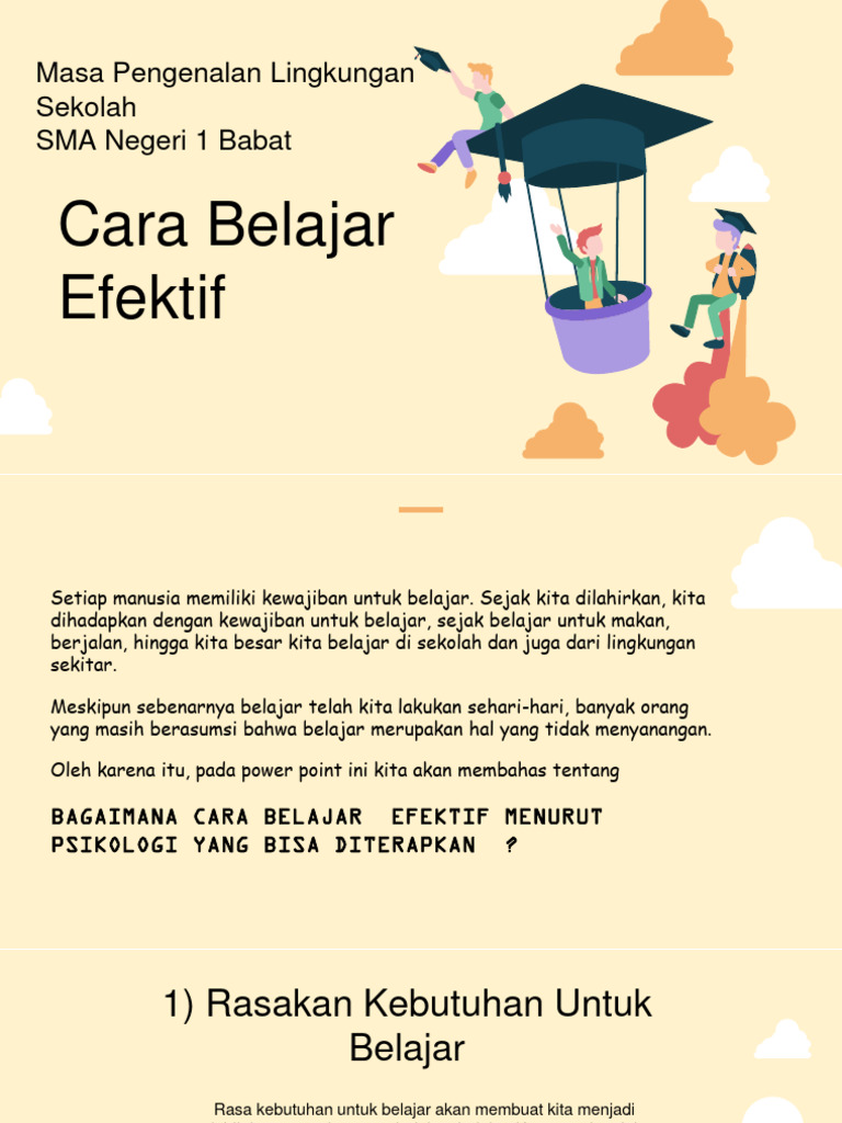 Cara Belajar Efektif di Sekolah SMA | PDF | Karier & Perkembangan ...