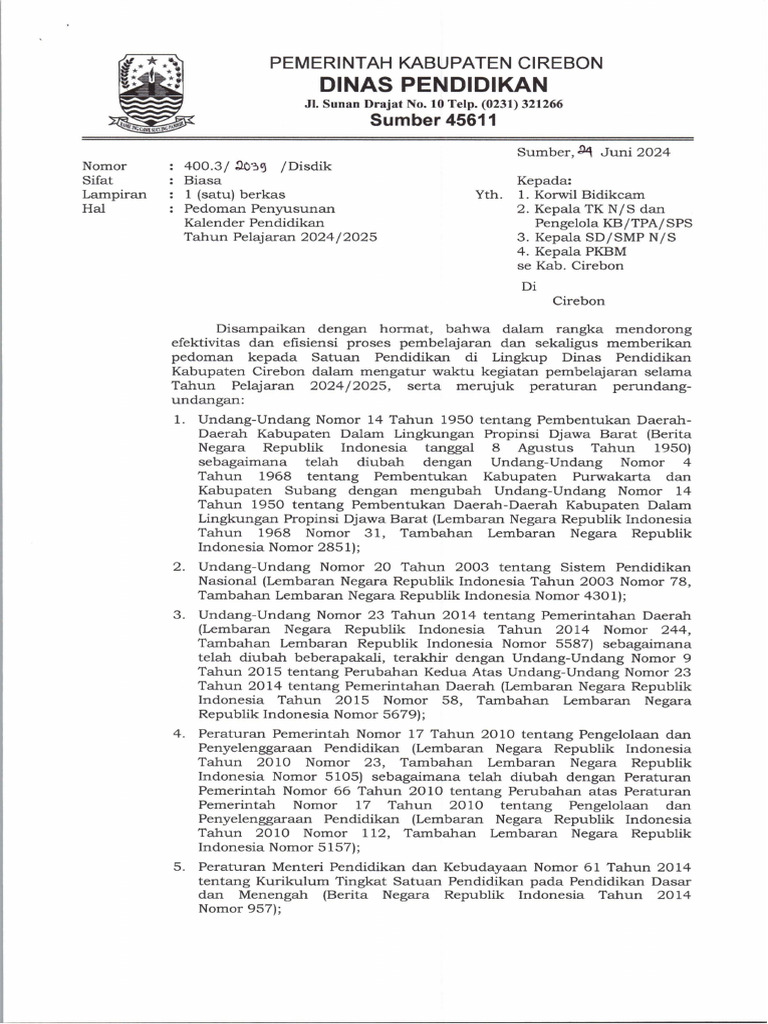 surat-pedoman-penyusunan-kalender-pendidikan-tahun-pelajaran-2024-2025