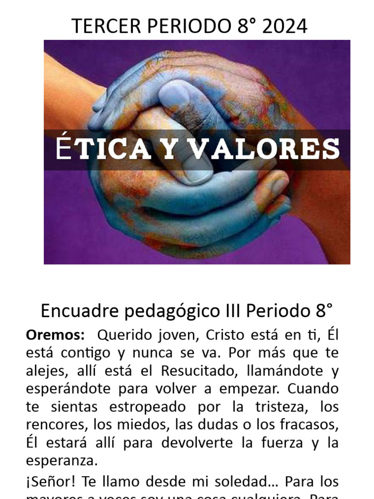TERCER PERIODO 8° Encuadre P. Etica | PDF | Perdón