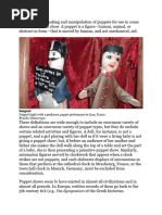 Types of Puppets Explained | PDF | Puppets | Puppetry