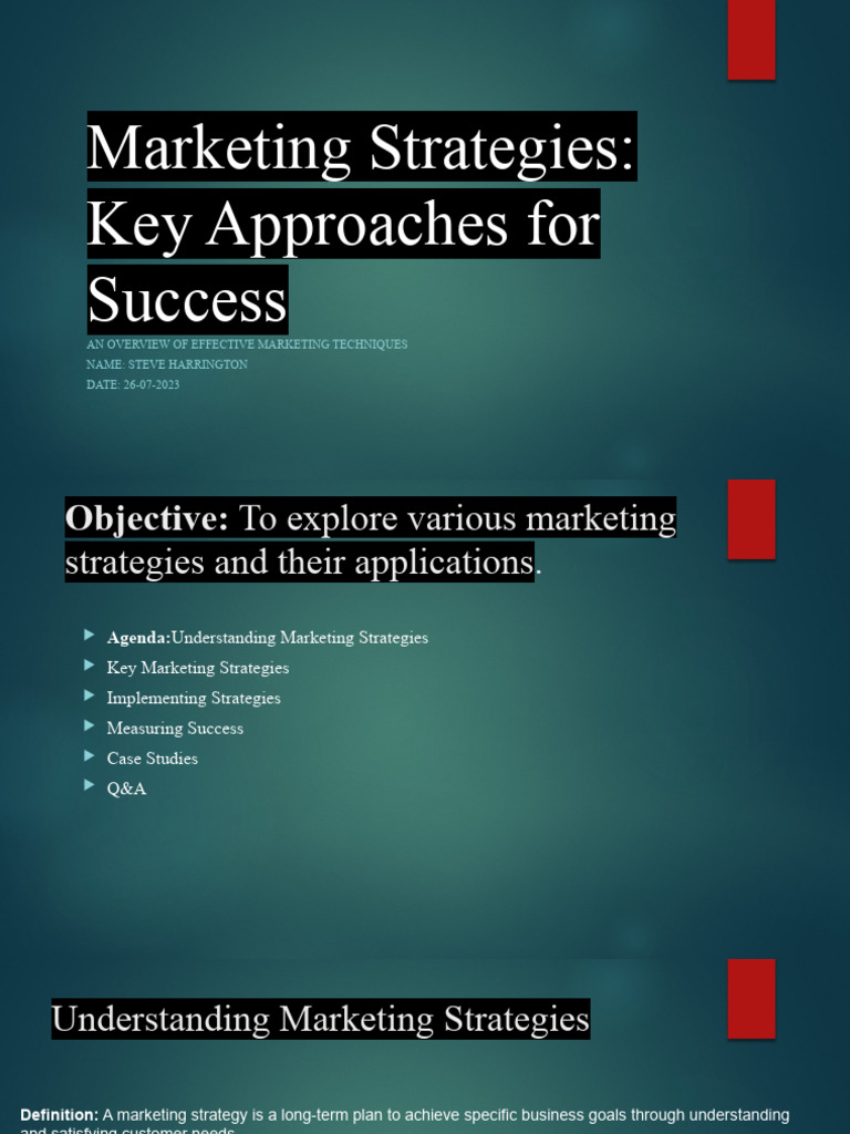 Presentation On Marketing Strategies Pdf Marketing Marketing Strategy