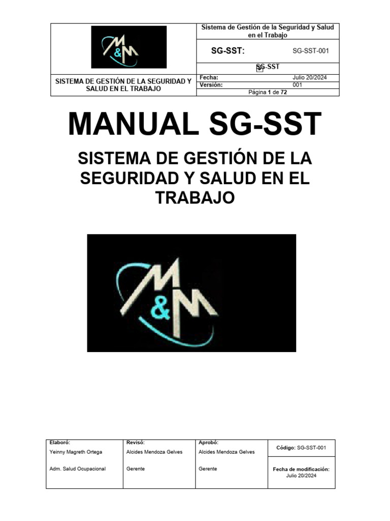 SG-SST-001 Sistema de Gestión de La Seguridad y Salud en El Trabajo ...