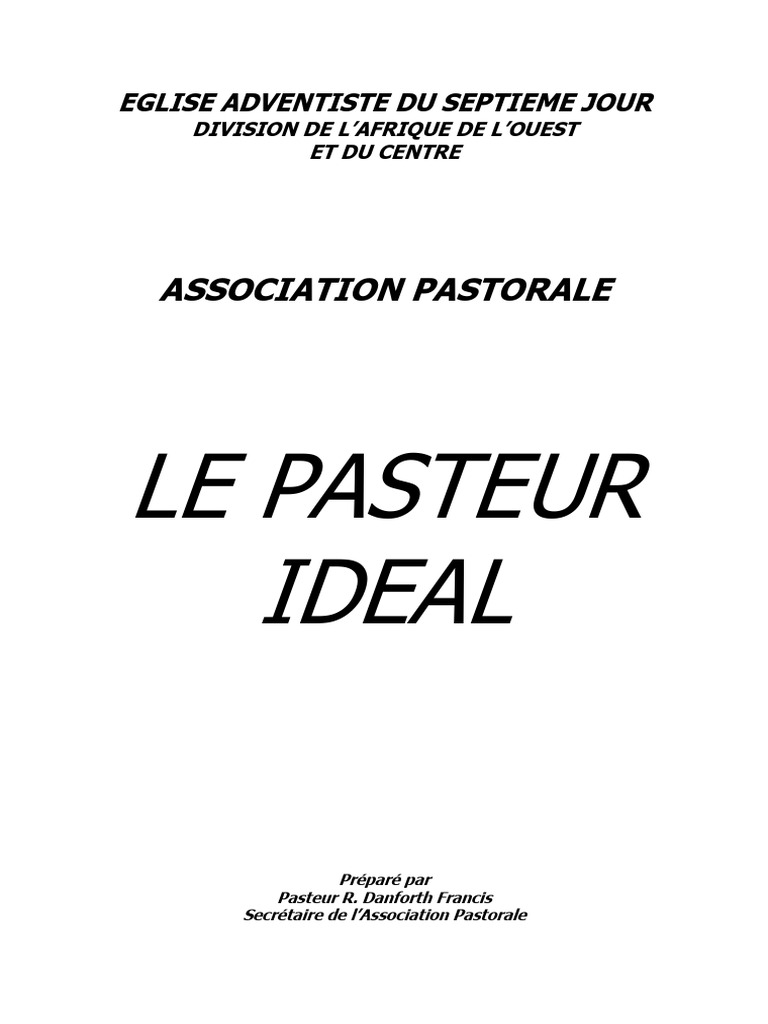 Le Pasteur Idéal dans l'Église Adventiste | PDF | Pasteur | Église ...