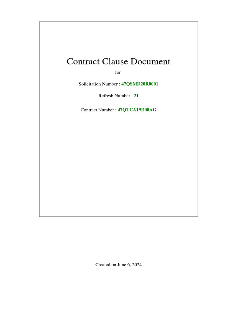 Federal Contract Clauses Overview | PDF | Employment | Misrepresentation