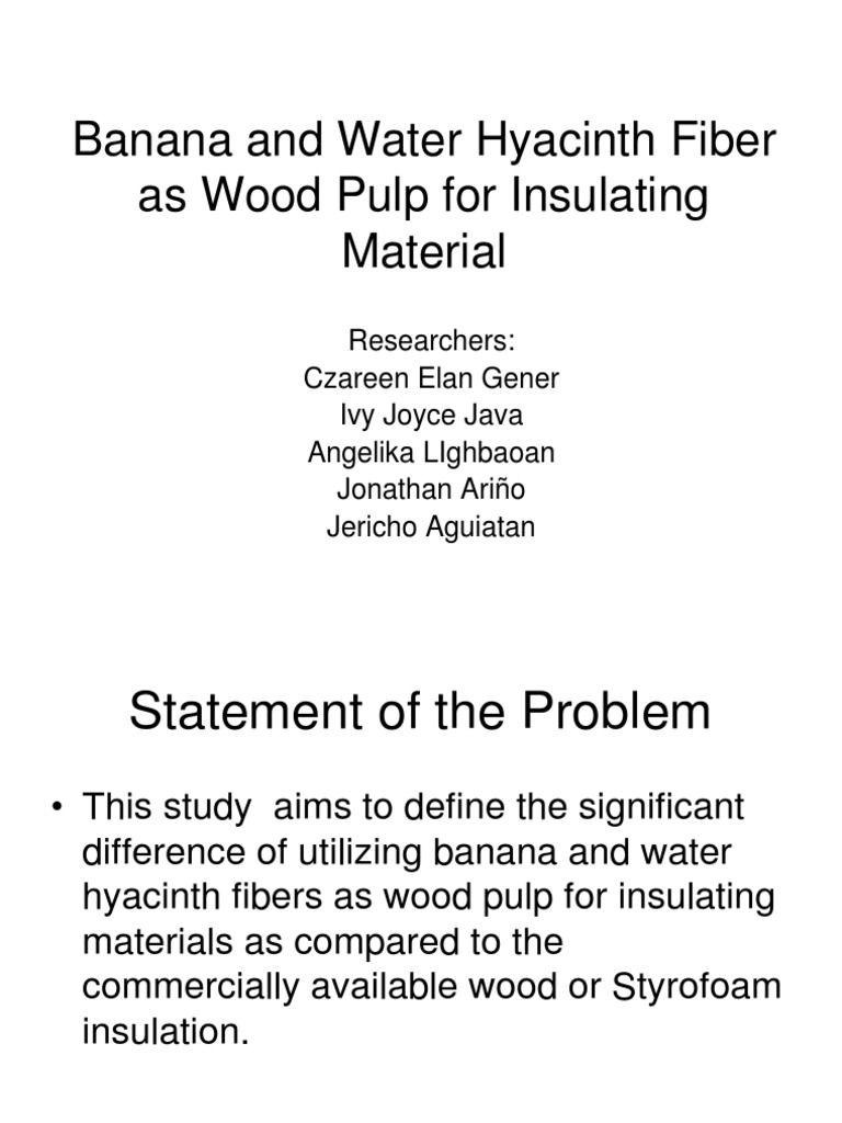 Banana & Water Hyacinth Fiber Insulation | PDF | Sodium Hydroxide ...