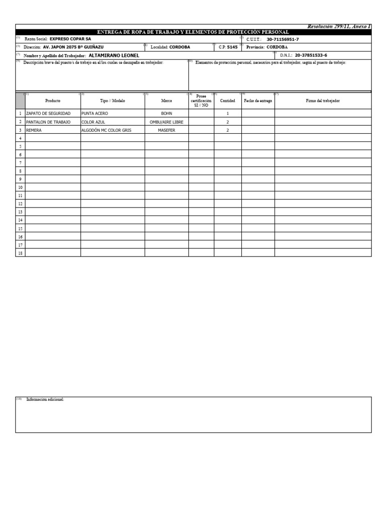 Formulario Resolucion 29911 EPP | PDF | Documento de identidad | Economias