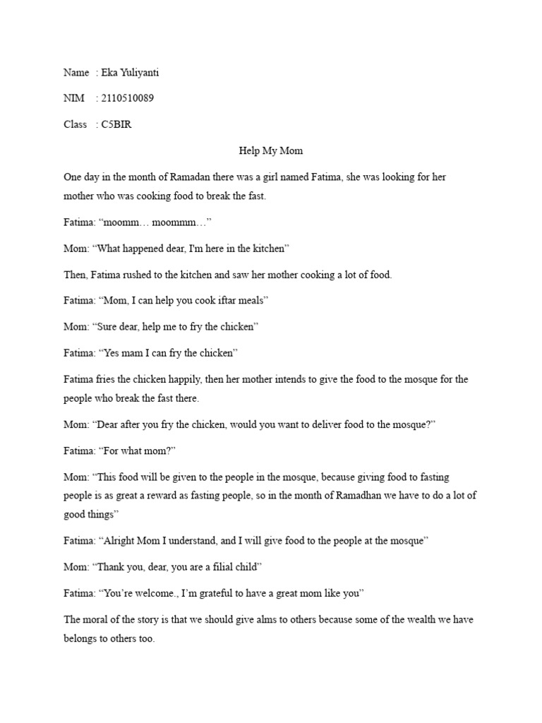 Help My Mom (StoryTelling) | PDF
