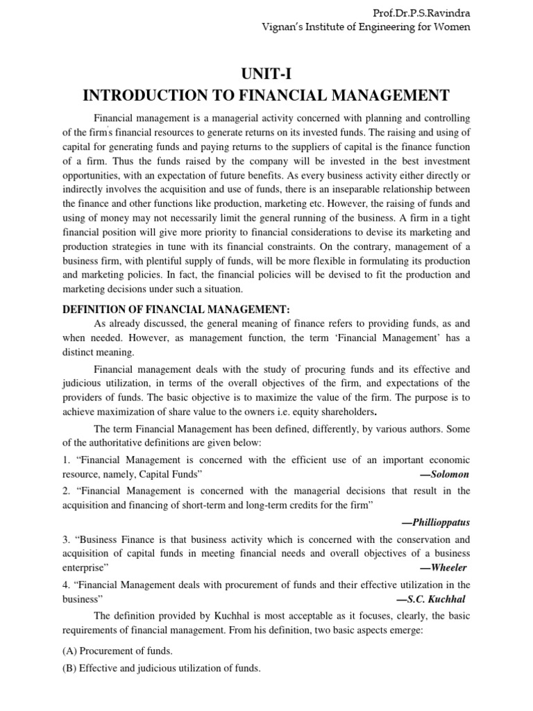 FM Notes | PDF | Financial Capital | Profit (Economics)