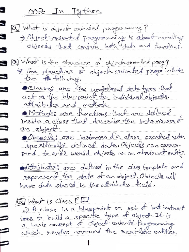 Notes - OOPs in Python | PDF | Technology Development | Computer ...