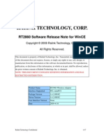 RT2860 Software Release Note For Windows CE