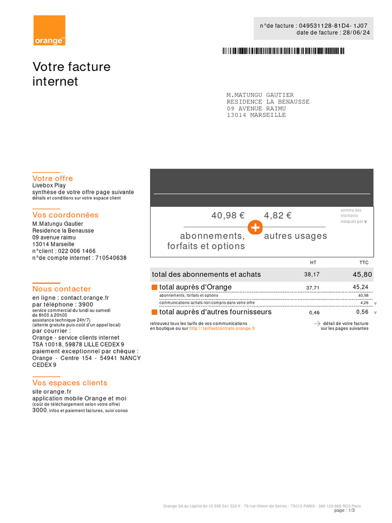 Facture Matungu | PDF | Secteurs du service | Télécommunications