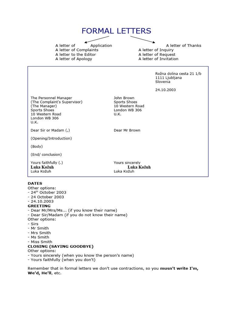 Formal Letters1 | PDF