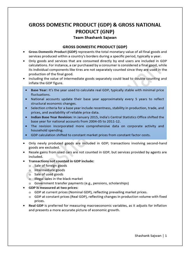 Eco GDP&GNP | PDF | Gross Domestic Product | Income
