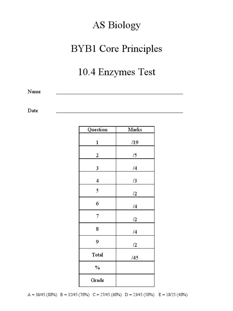Enzyme Test[1] Active Site Enzyme