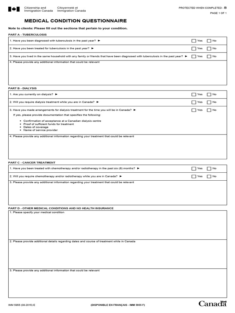 Medical Condition Questionnaire Form | PDF | Therapy | Causes Of Death