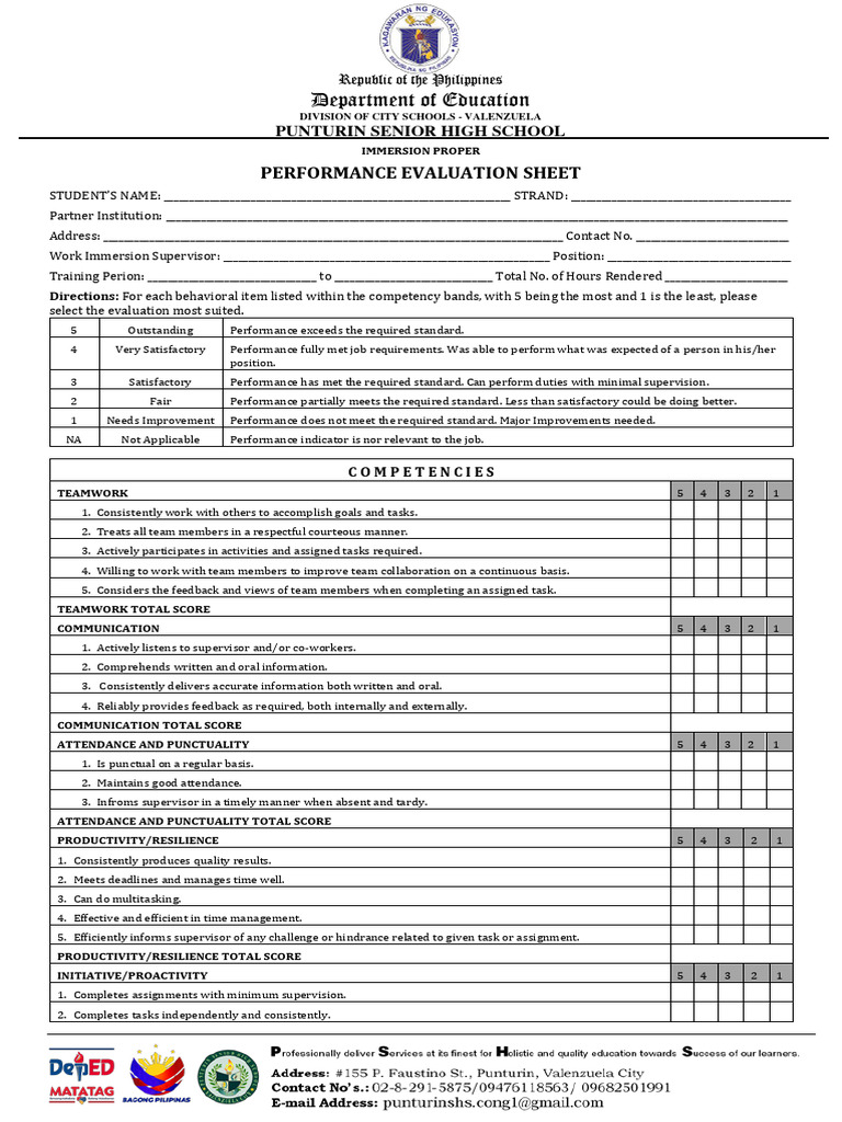 Evaluation Form Stem A.Y. 2023-2024 | PDF | Psychological Resilience ...