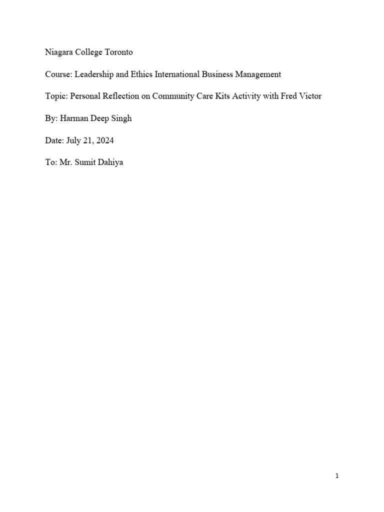 Reflection Leadership Pdf Leadership Corporate Social Responsibility