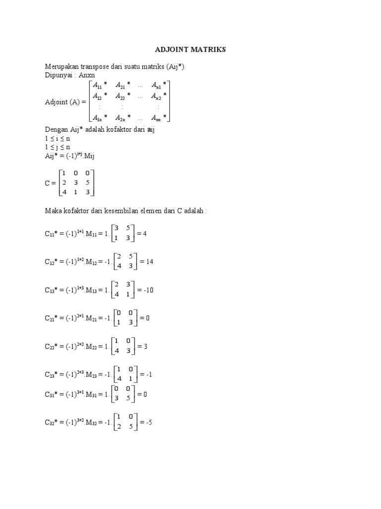 13++ Contoh Soal Mencari Determinan Matriks 4x4 Kumpulan