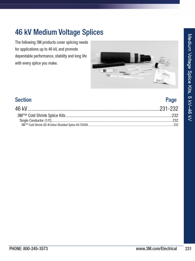 Splice 5545A 3M 46kV | PDF | Electrical Connector | Insulator (Electricity)