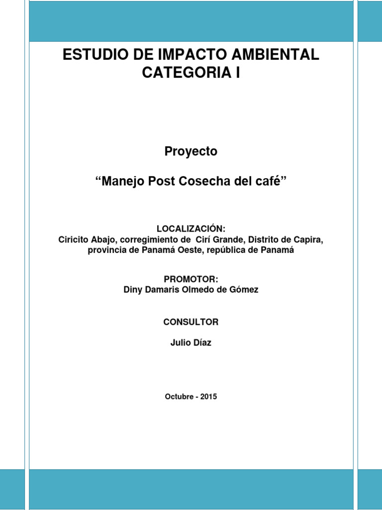 Estudio de Impacto Ambiental Categoria 1 - 230601 - 061250 | PDF ...
