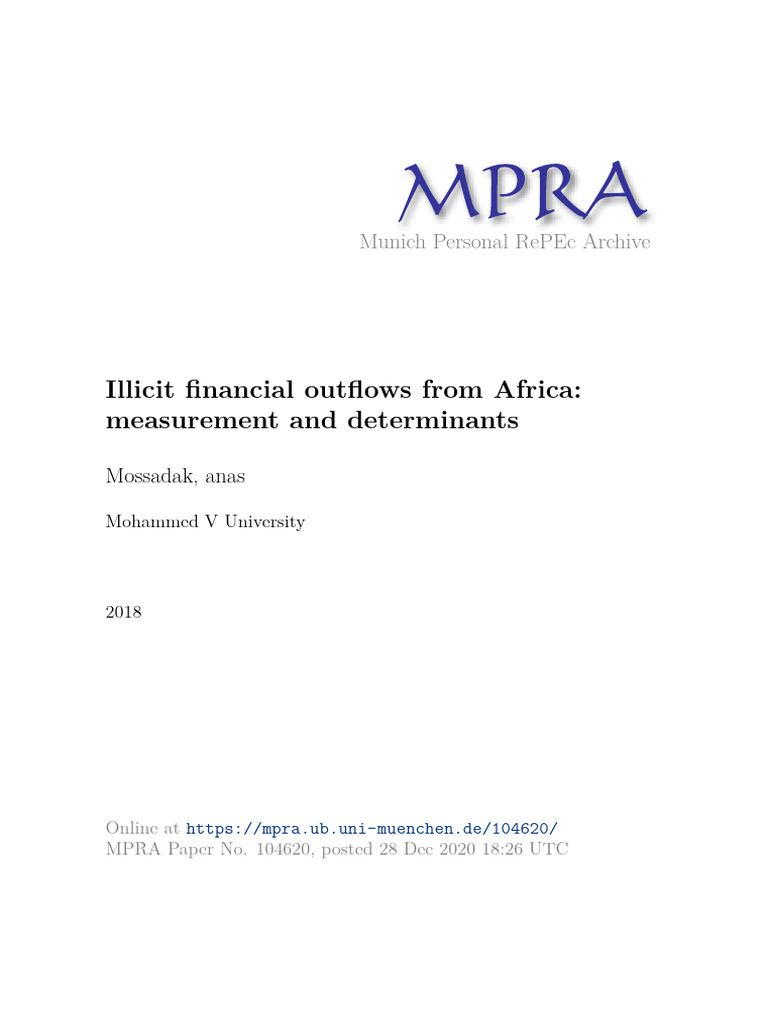 MPRA Paper 104620 | PDF | Government Budget Balance | Africa