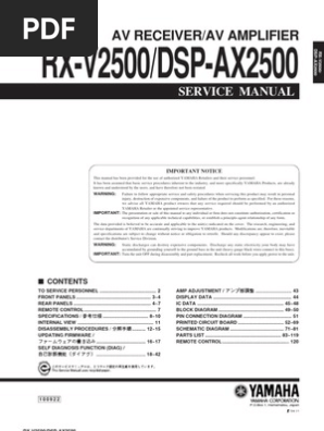 Yamaha Rx V2500 Dsp Ax2500 Sm Et Pdf Solder Power Supply